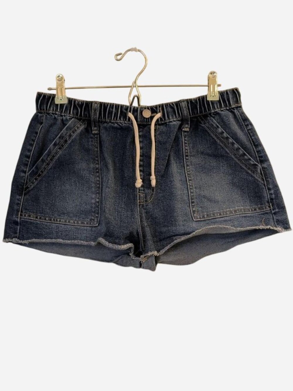 No Boundaries Women's Blue Denim Drawstring Shorts L (12/14)